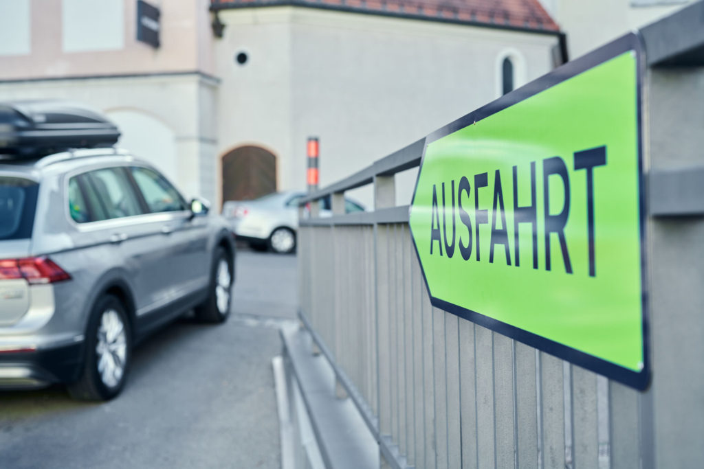 Ausfahrt des Parkhauses in Kempten