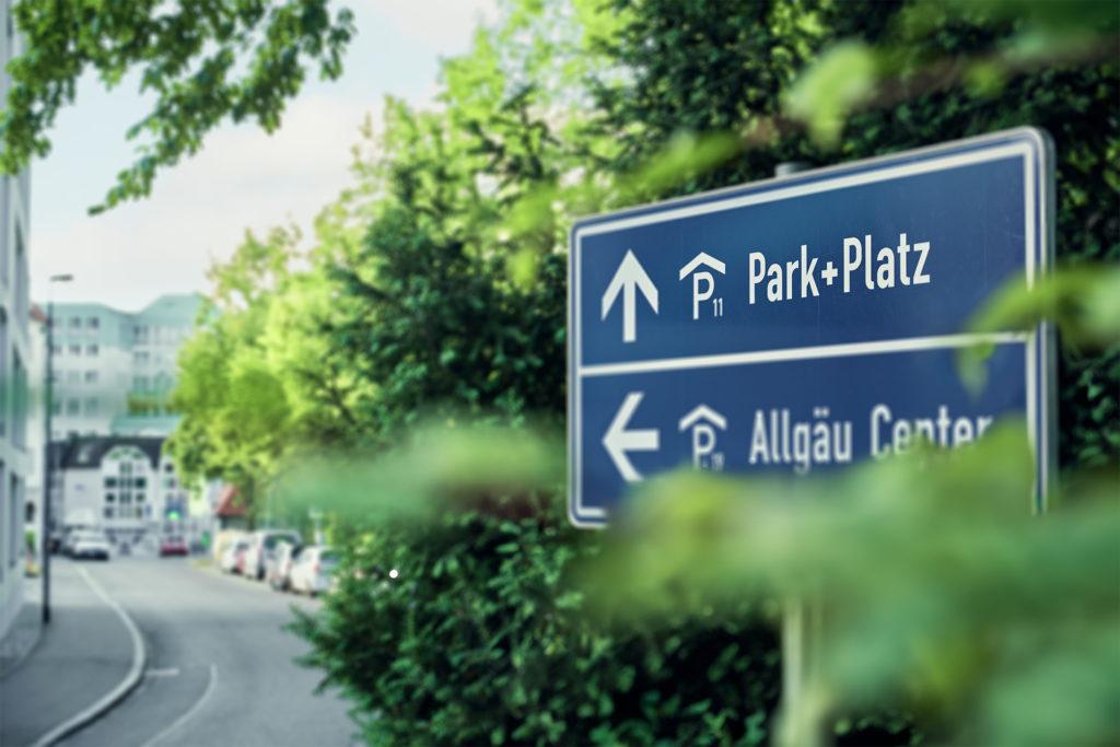 Helles geräumiges Parkhaus mitten in Kempten